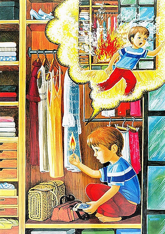 Рисунок мальчик и спичка