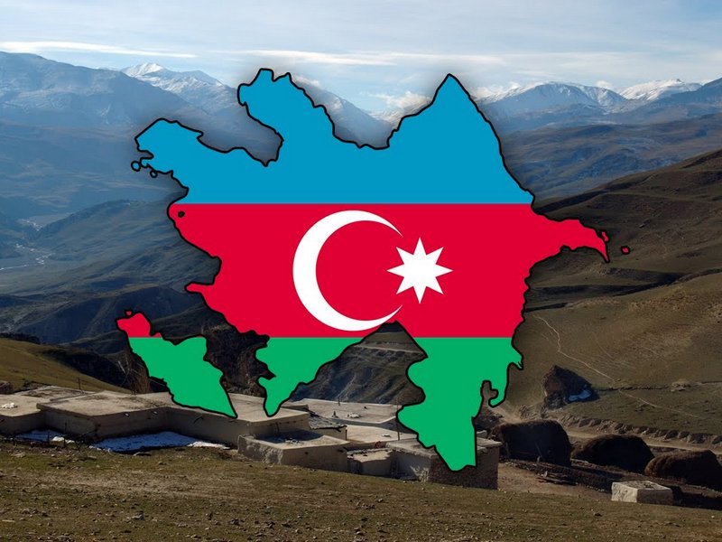 Карта азербайджана с флагом